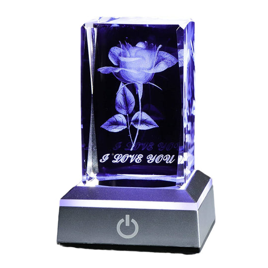 K9 Crystal 3D Laser Engraved Rose