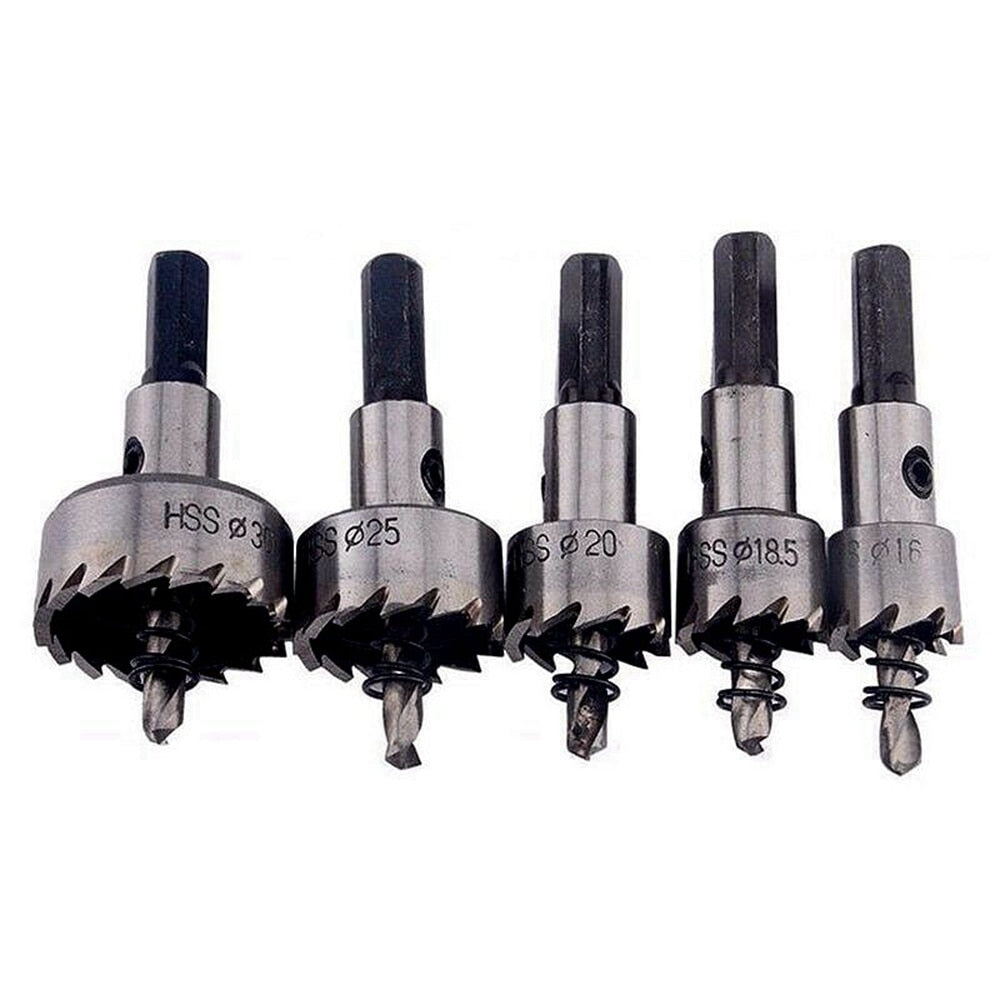 Krachtige 5-Piece Carbide Tip HSS Drill Bit Hole Saw Set for Metal and Woodworking - Gitelle