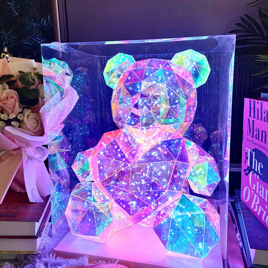 Luminous Crystal Teddy Bear - A Dazzling Display of Affection - Valentine's Day Gift