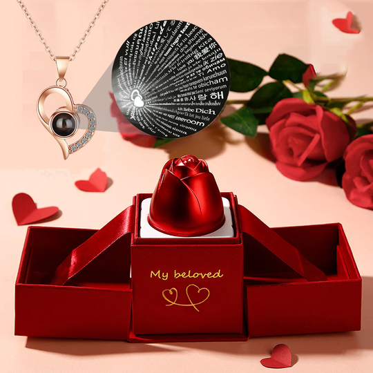 Rose Projection Necklace With Gift Box