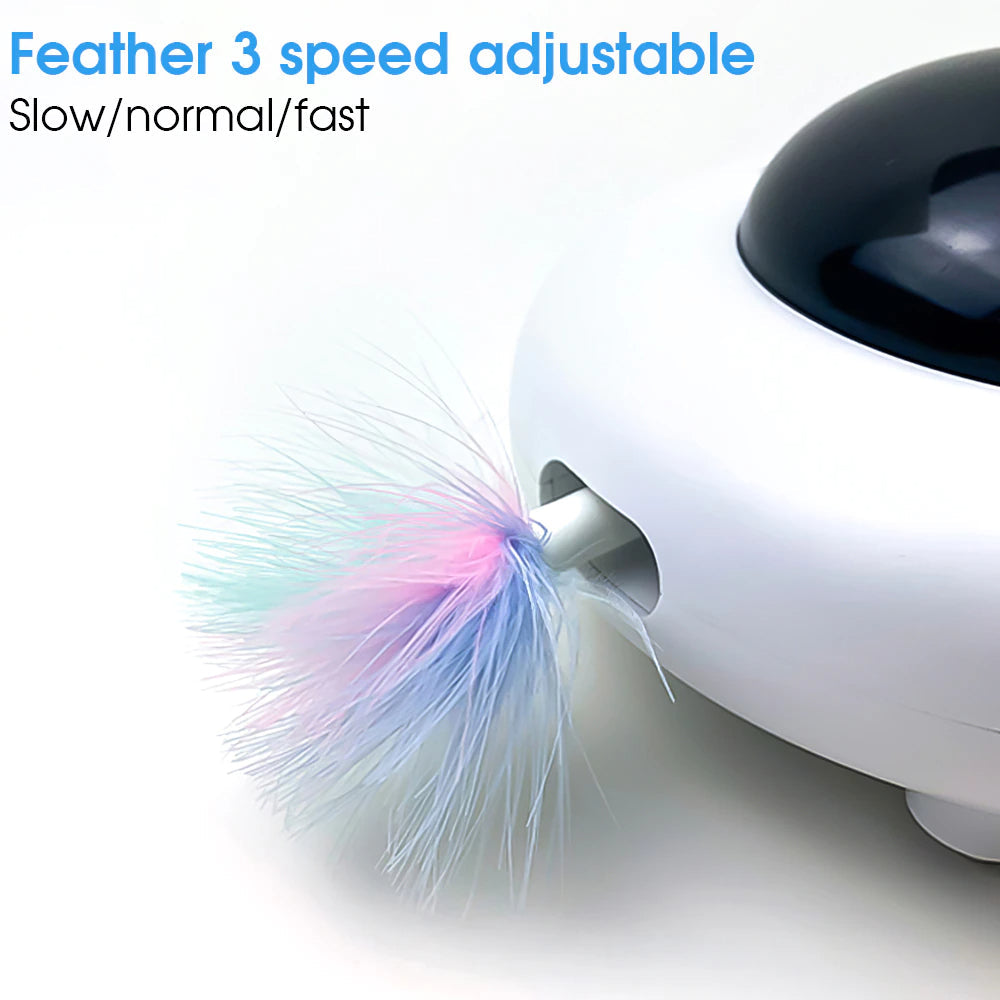 UFO Interactive Rotating Feather Cat Toy - Gitelle