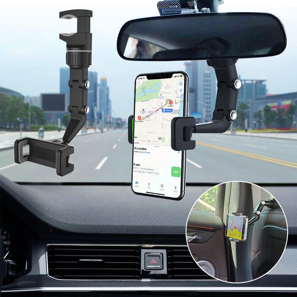 Multifunctional Rearview Mirror Car Phone Holder - Gitelle