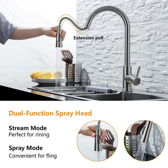 Kitchen Faucet with Pull Out and Sensor - Gitelle