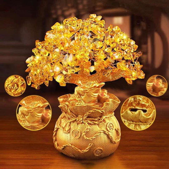 Citrine Crystal Tree Gemstone Ornament - Gitelle