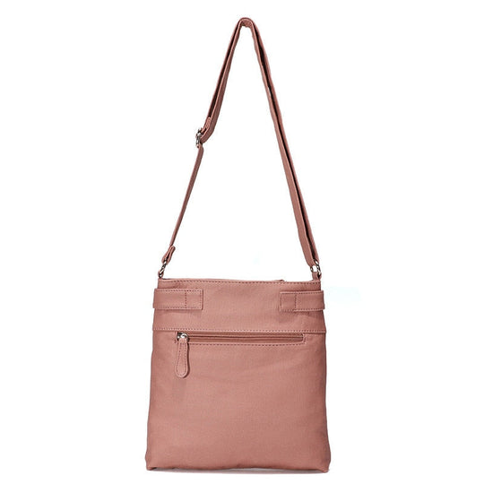 Multi-Pocket Leather Shoulder Bag - Gitelle