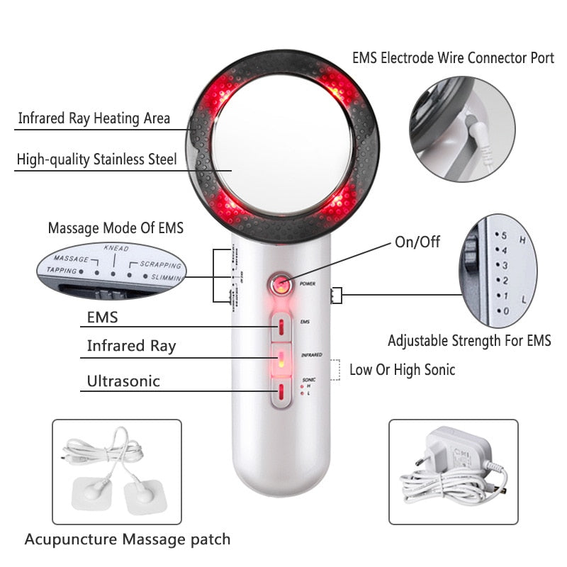 Ultrasound 3-in-1 Cavitation EMS Massager - Gitelle