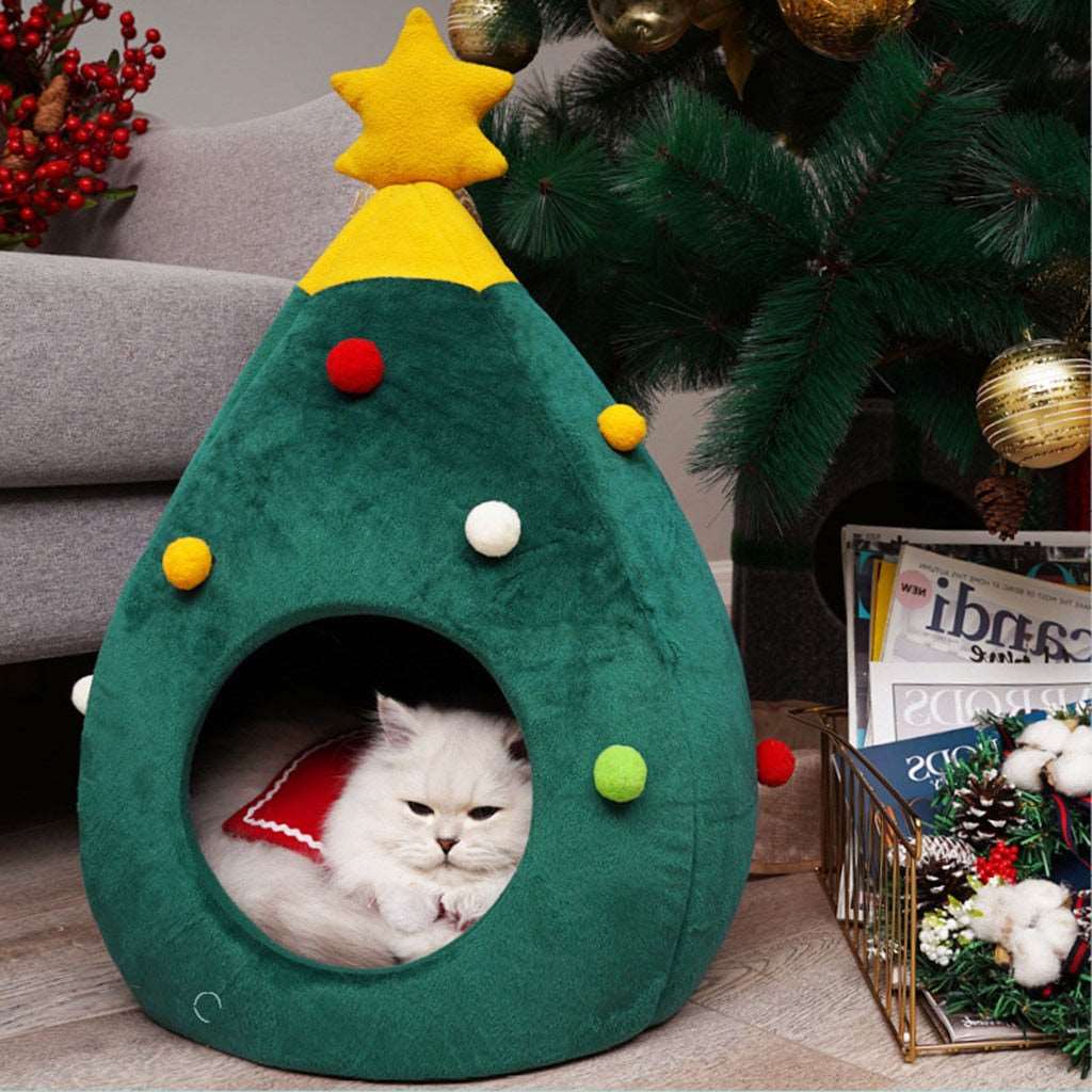 Christmas Tree Shape Cat Bed - Gitelle