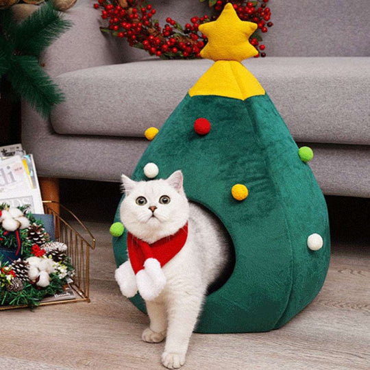Christmas Tree Shape Cat Bed - Gitelle
