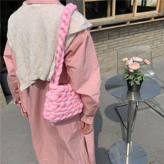 Cute Woven Knit Ladies Handbag - Gitelle
