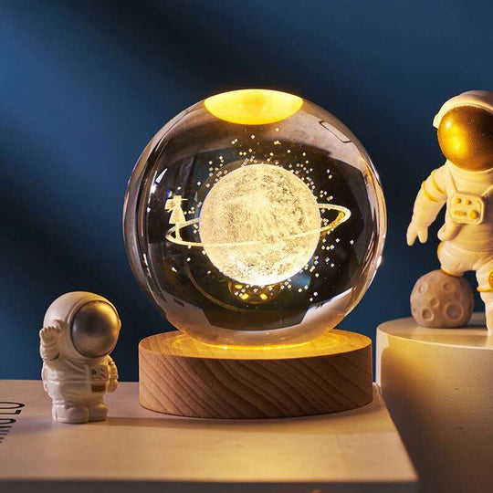 3D Laser Engraved Solar System Crystal Ball - Gitelle