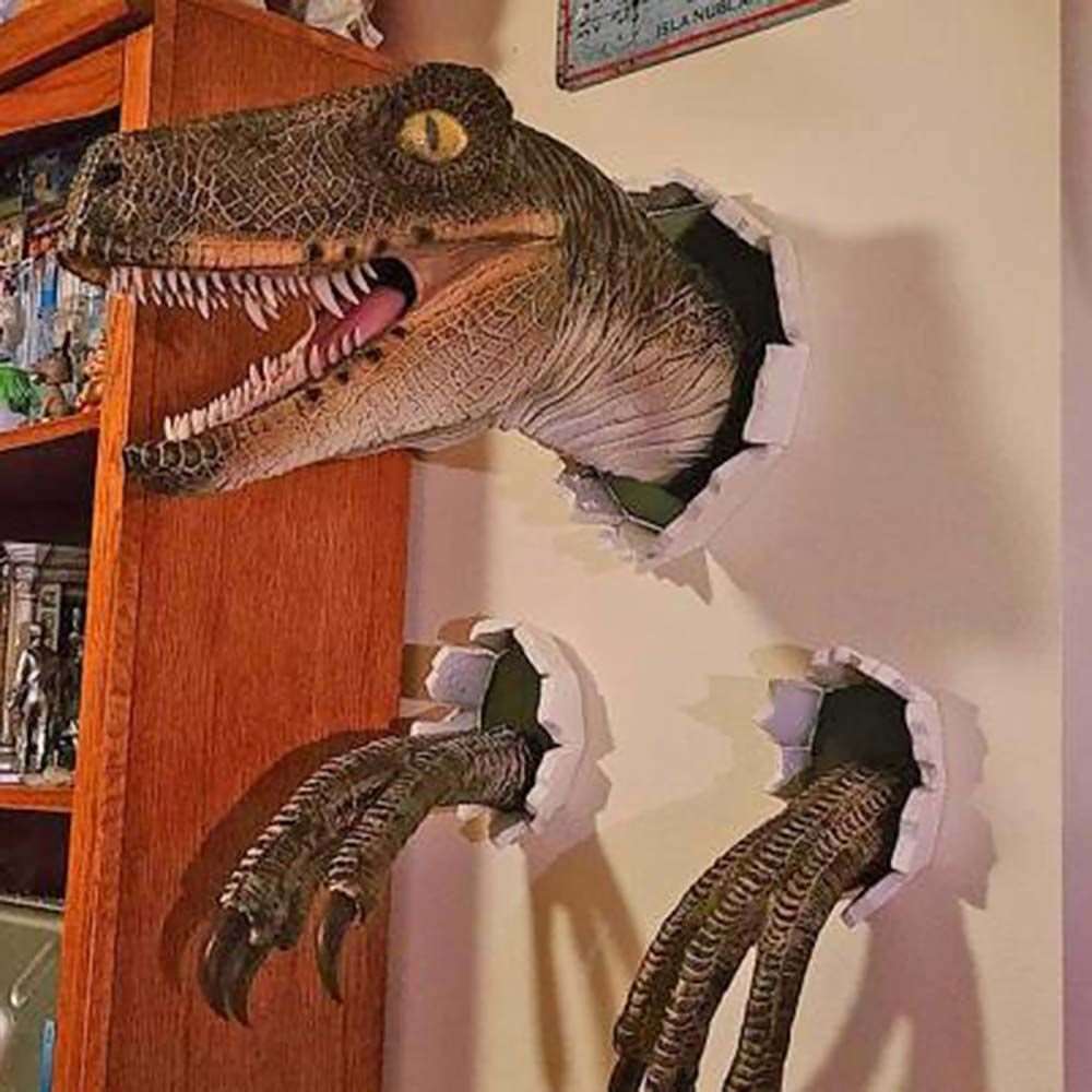 3D Wall Mount Dinosaur Bust Sculpture - Gitelle