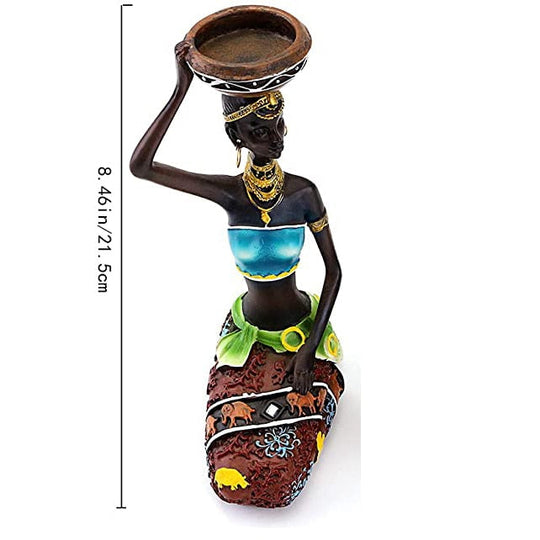 African Women Candle Holder Sculpture - Gitelle