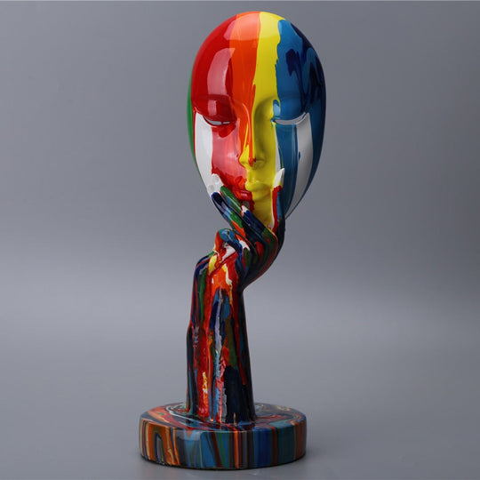 Colorful Woman Face Abstract Art Figurine - Gitelle