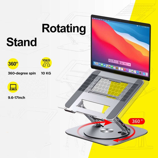 Adjustable 360° Rotating Aluminum Laptop Stand - Gitelle