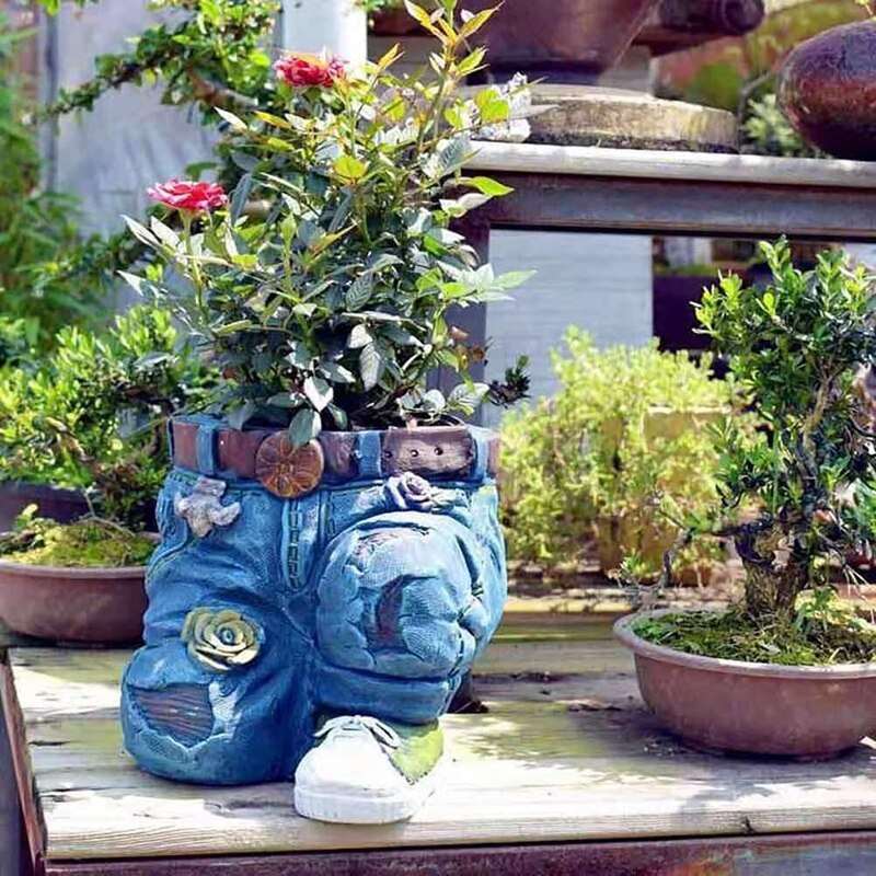 Denim Pants Flower Pot Decoration - Gitelle