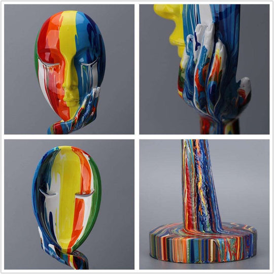 Colorful Woman Face Abstract Art Figurine - Gitelle