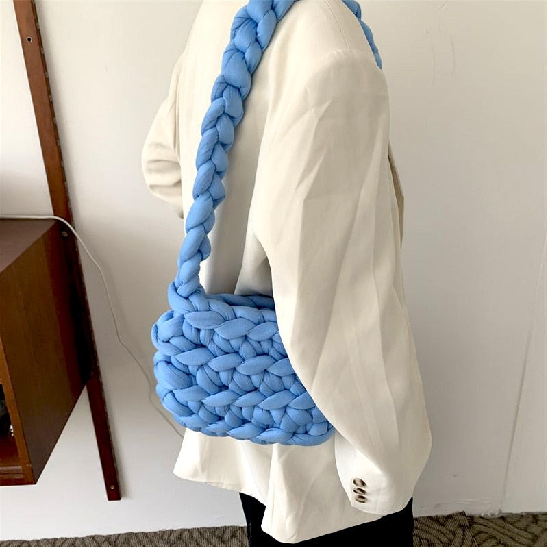 Cute Woven Knit Ladies Handbag - Gitelle