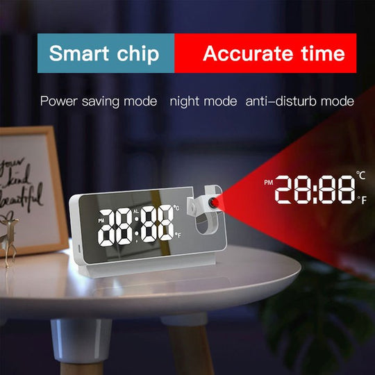 Intelligent Mirror Projection Alarm Clock - Gitelle
