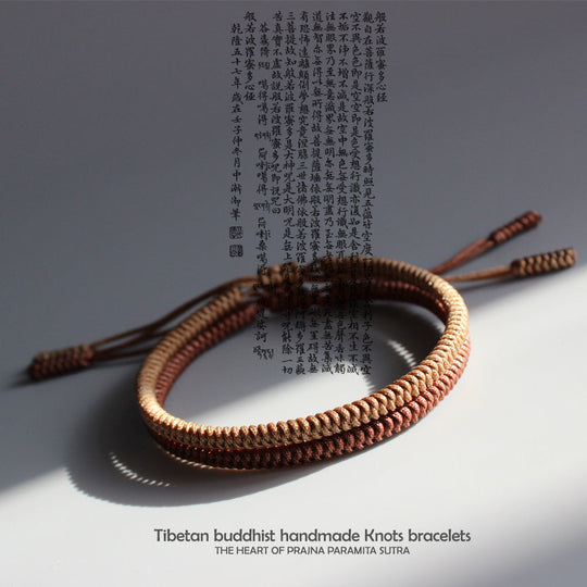 Handmade Tibetan Lucky Knots Bracelet - dream brown, dream khaki - Gitelle
