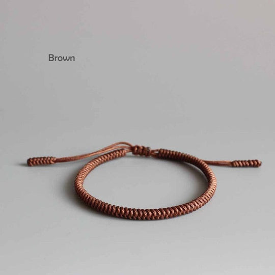 Handmade Tibetan Lucky Knots Bracelet - dream brown, dream khaki - Gitelle
